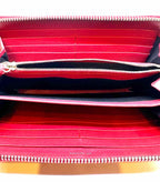 BALENCIAGA Continental Red Leather Solid Wallet