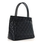 Caviar Quilted Medallion Tote Black