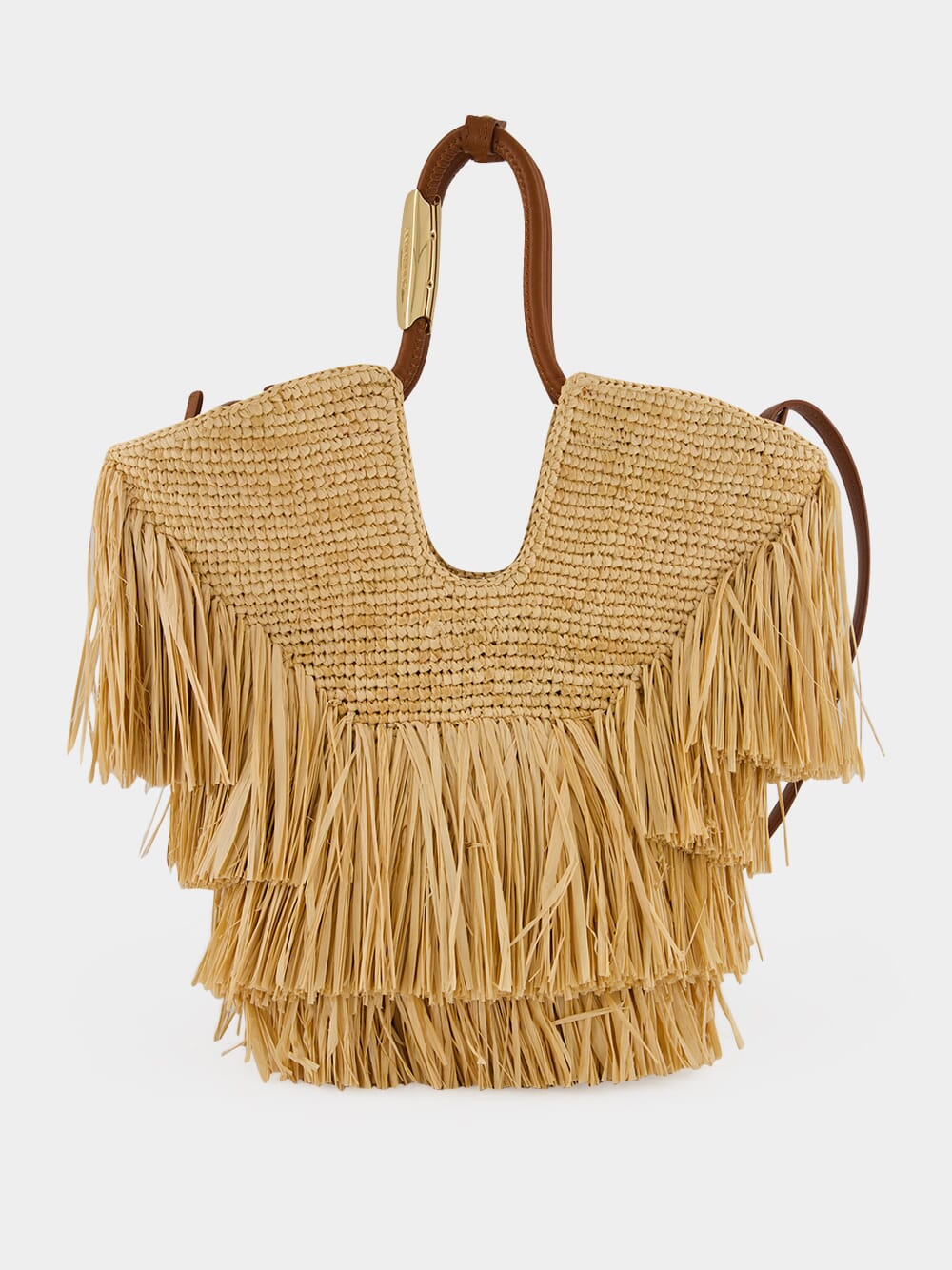 Natural Goldentime Small Fringe Tote