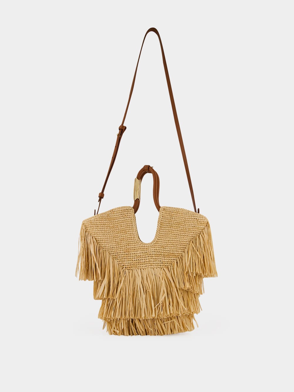 Natural Goldentime Small Fringe Tote