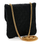 Jersey Quilted Micro Flap Bag Black