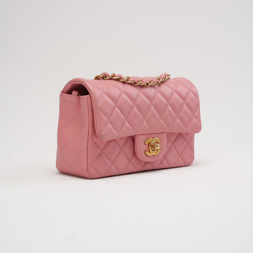 Chanel Pink Mini Rectangular Classic Flap Bag 2019