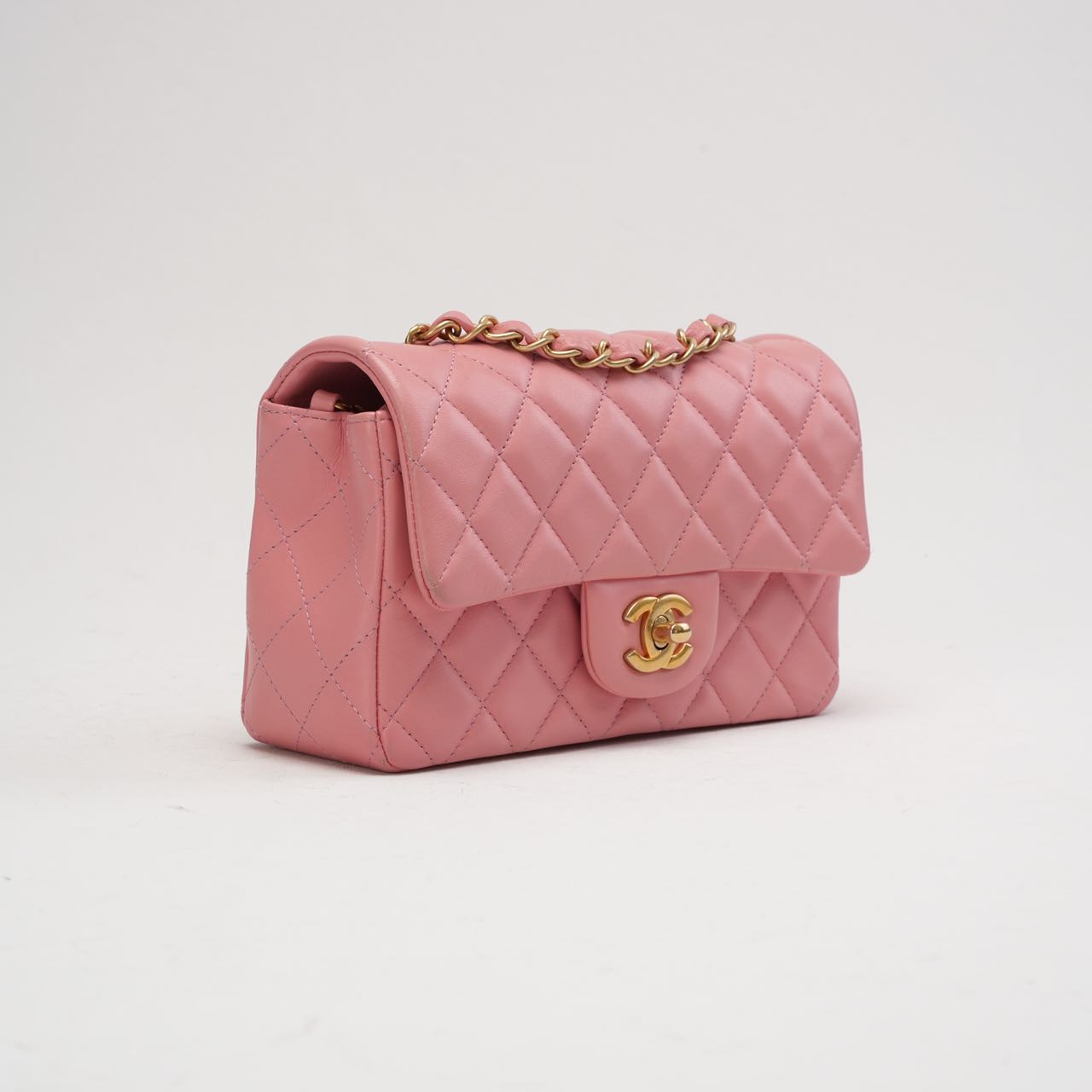 Chanel Pink Mini Rectangular Classic Flap Bag 2019