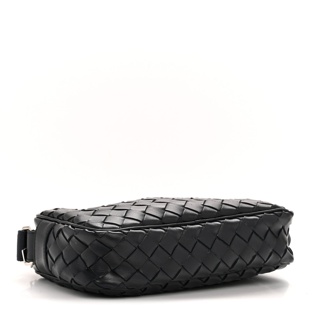 Calfskin Intrecciato Small Camera Bag Navy