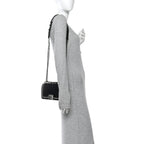 Calfskin Pearl Tweed Small Boy Flap Black