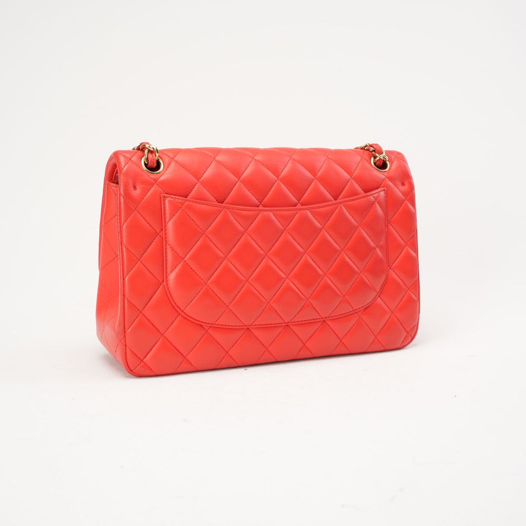 Chanel Classic Jumbo Double Flap Lambskin Red 2017