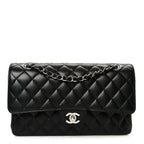 Caviar Quilted Medium Double Flap Black