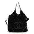 Microsuede Quilted Rodeo Drive Hobo Black