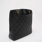 Chanel Vintage 1994 - 1996 Black Caviar Shoulder Tote Gold Hardware