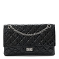 Metallic Calfskin Striped 2.55 Reissue 226 Flap Black