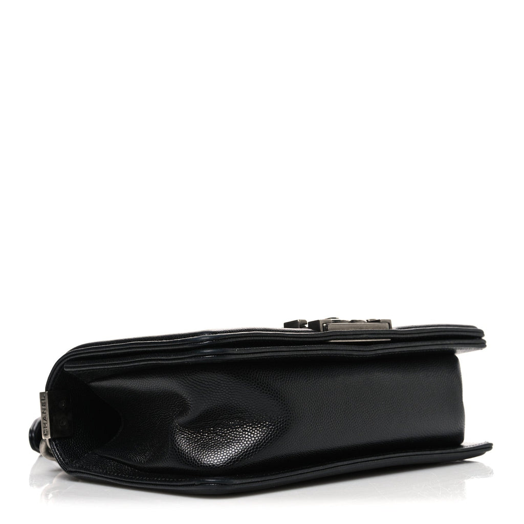 Caviar Quilted Small Boy Flap Black