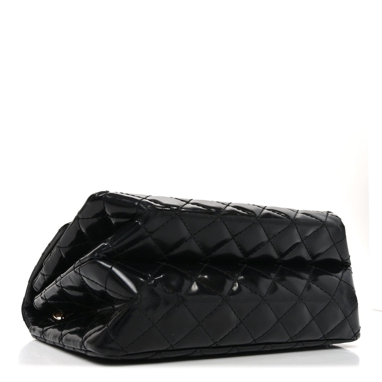 Patent Quilted Accordion Reissue 2.55 Flap Black