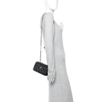 Caviar Quilted Small Tiny CC Vanity Case With Chain Black