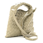 Calfskin Intrecciato Mini Hop Travertine