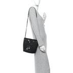 Canvas Deauville Drawstring Bucket Bag Black