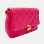 Melody Flap Bag Pink Caviar Leather Mini