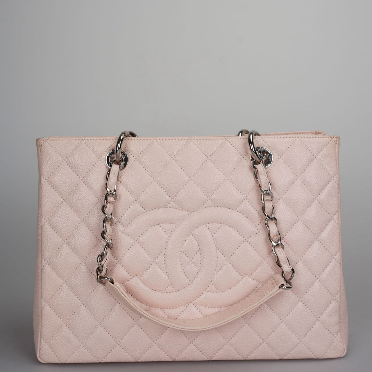 Chanel Pink Grand Shopping Tote Light Pink GST Bag in Caviar