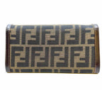 FENDI Continental Brown Canvas Monogram Wallet
