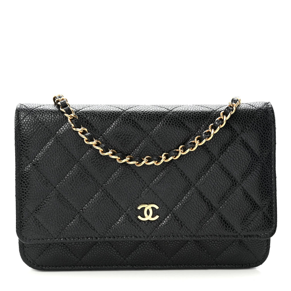Caviar Quilted Wallet On Chain WOC Black
