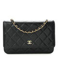 Caviar Quilted Wallet On Chain WOC Black