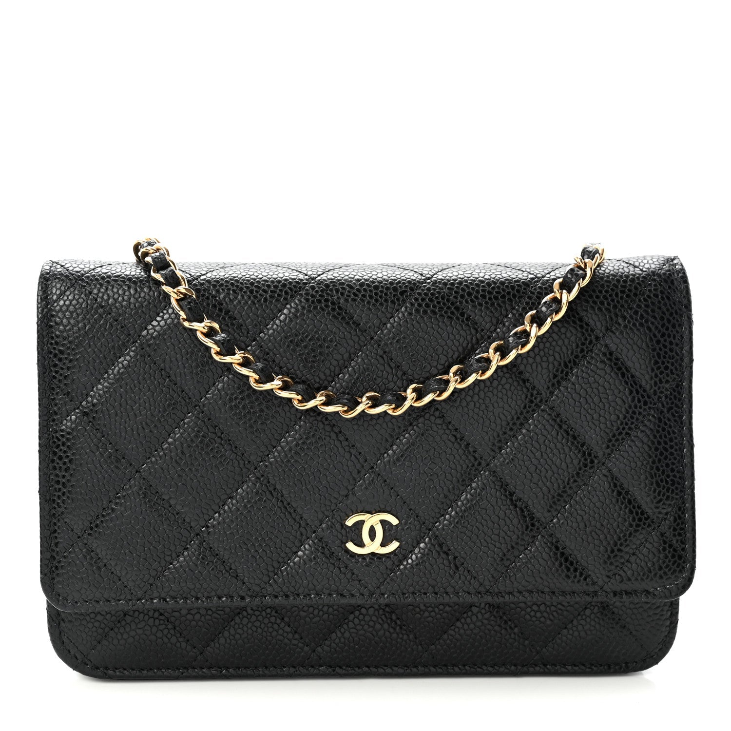 Caviar Quilted Wallet On Chain WOC Black