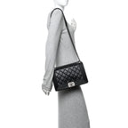 Calfskin Quilted Medium Boy Flap Black