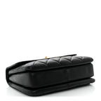 Lambskin Quilted Small Trendy CC Dual Handle Flap Bag Black