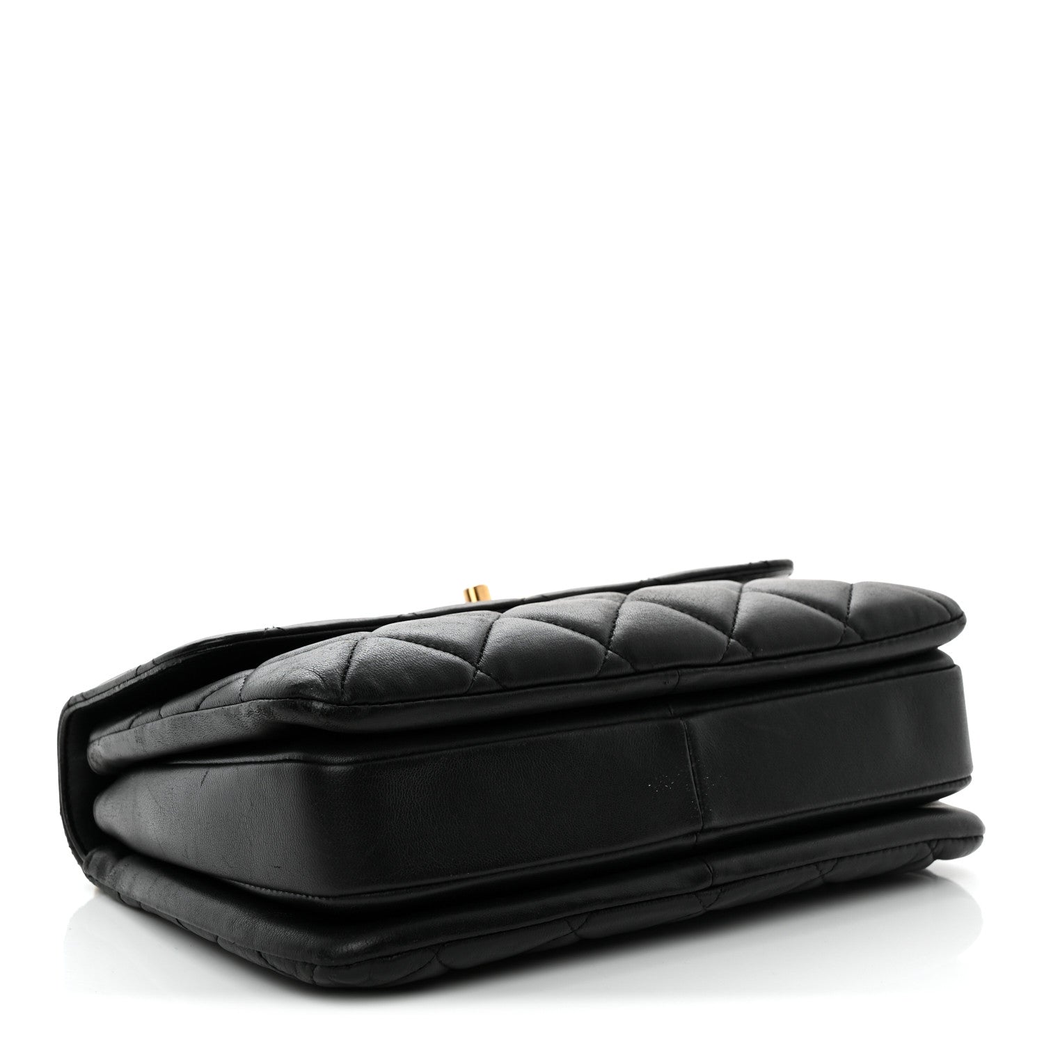 Lambskin Quilted Small Trendy CC Dual Handle Flap Bag Black