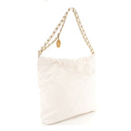 Shiny Calfskin Quilted Small Chanel 22 White