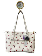 Handbag Designer By Coach In Cream & Pink, Size:Large