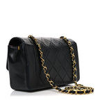 Lambskin Quilted Small Single Flap Black