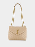 Loulou Beige Small Shoulder Bag