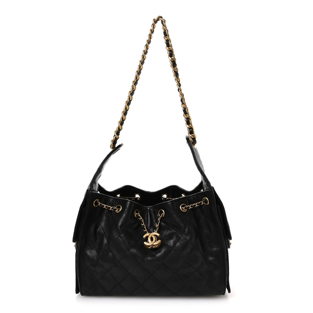 Caviar Quilted Small Chanel 25 Handbag Black