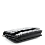 Lambskin Quilted Wallet On Chain WOC Black