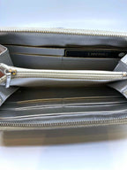 CHANEL Silver Leather Quilted Wallet