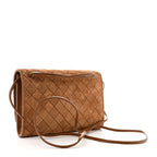 Suede Intrecciato Andiamo Pouch On Strap Amber