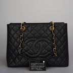 Chanel Black Grand Shopping Tote Black GST Bag Caviar 2012