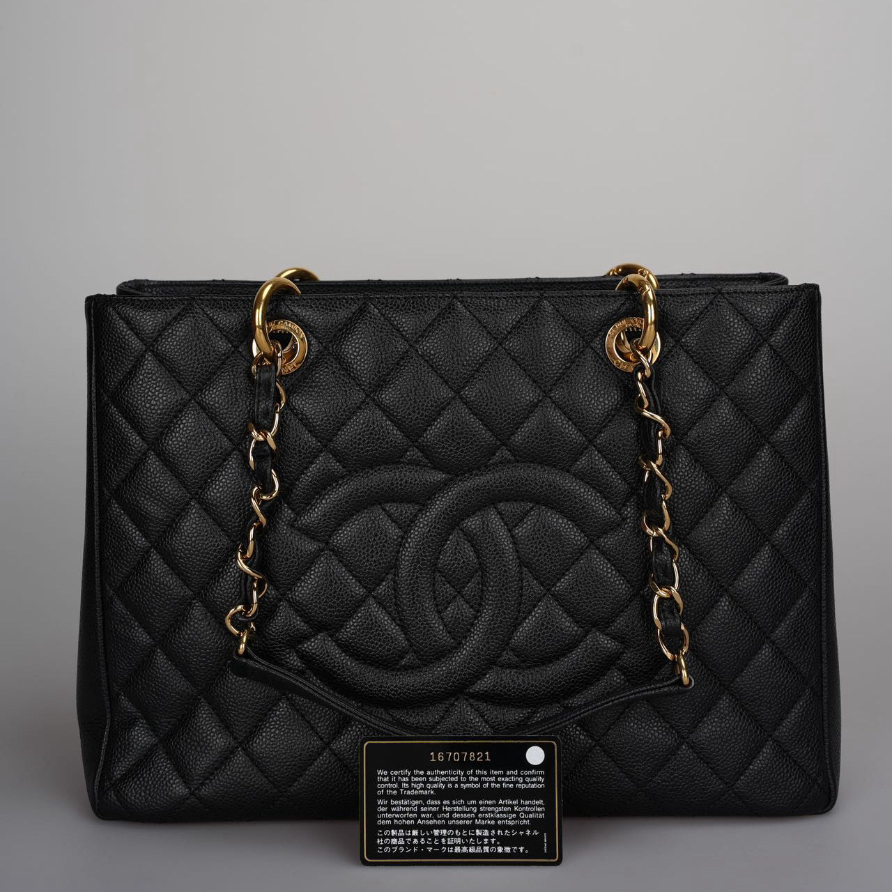 Chanel Black Grand Shopping Tote Black GST Bag Caviar 2012