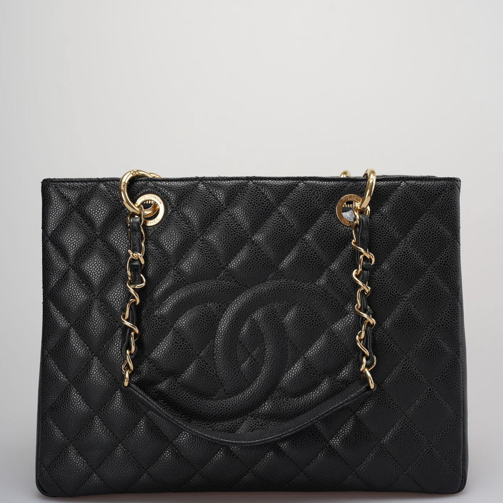 Chanel GST Black Bag in Cavier Leather with Gold Hardware from 2014 part 1