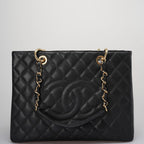 Chanel GST Black Bag in Cavier Leather with Gold Hardware from 2014 part 1