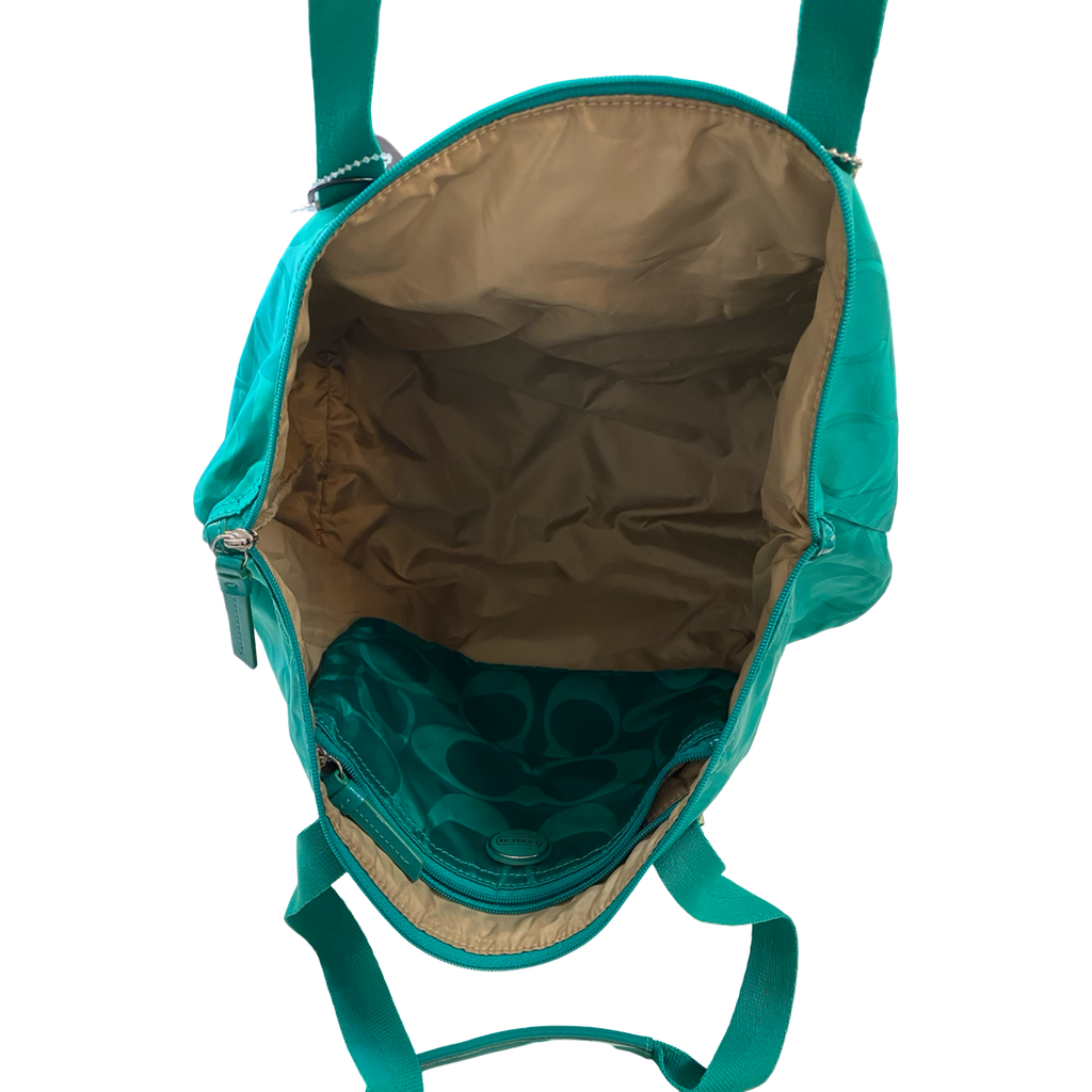 Handbag Designer By Coach In Green, Size:Large