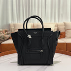 CELINE LUGGAGE MICRO TOTE BLACK WITH SILVER HARDWARE