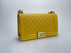 Chanel Le boy Medium in Lemon Yellow Bag with Gold Hardware