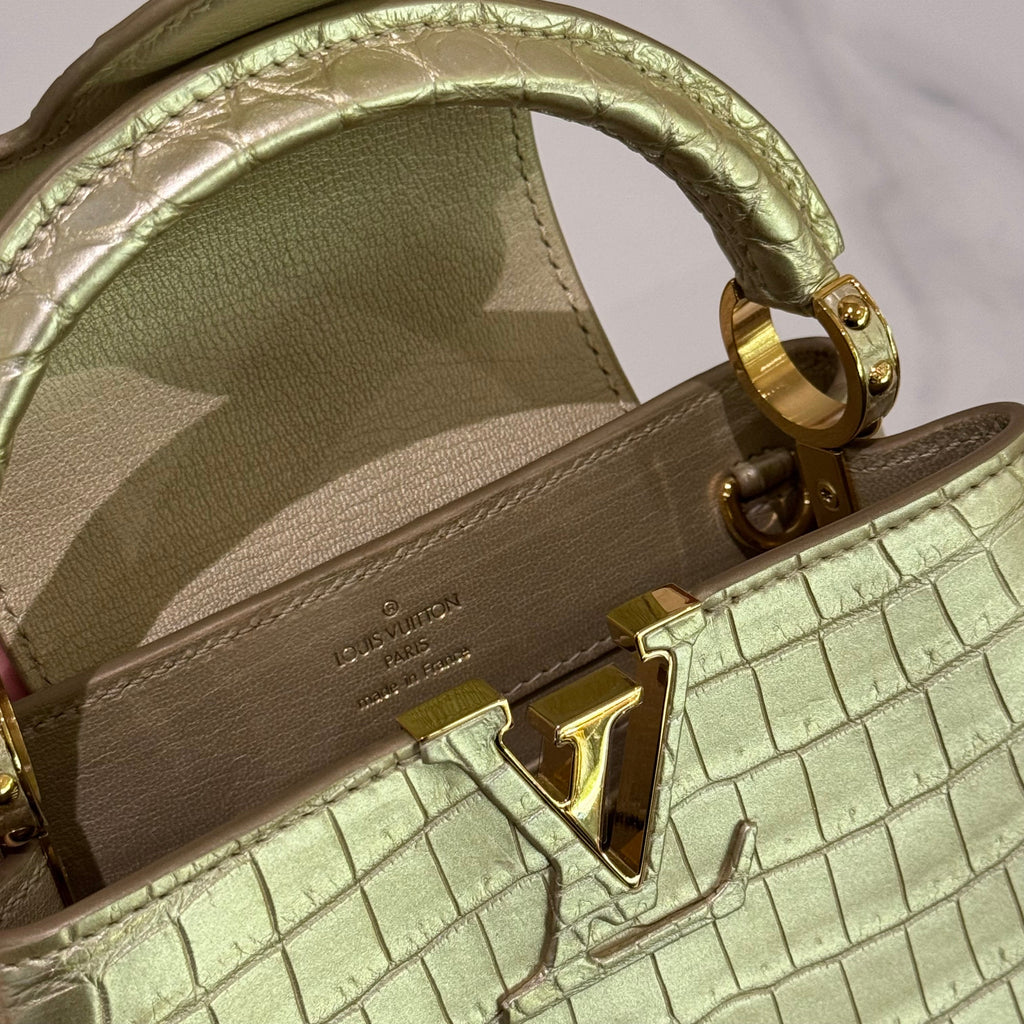 LOUIS VUITTON CAPUCINES MINI – CHAMPAGNE CROCODILE LEATHER