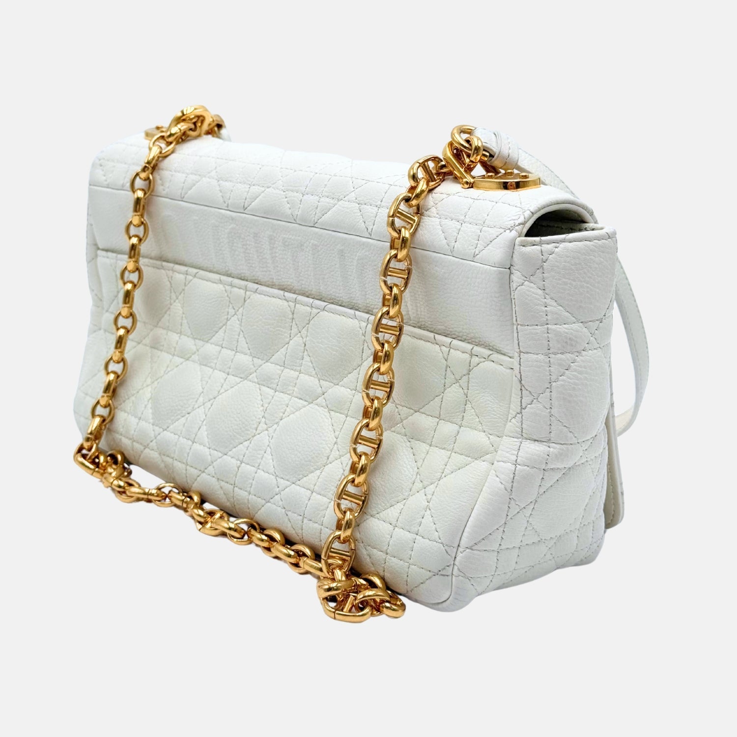 Caro Bag Ivory Lambskin Cannage Large