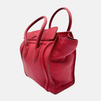 Luggage Tote Red Grained Leather Nano