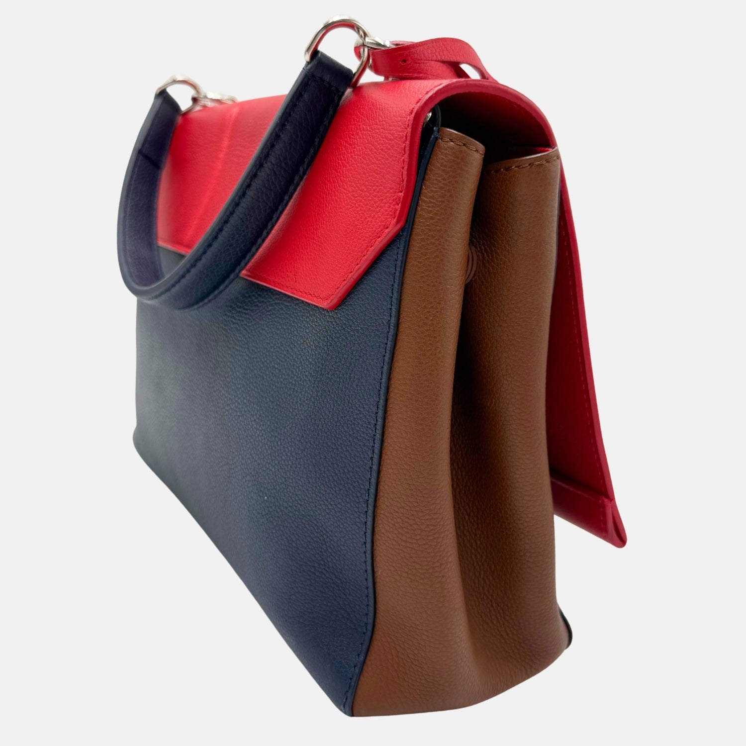 Lockme II Top Handle Rubis and Marine Calfskin