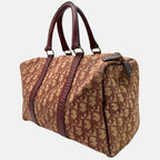 Trotter Boston Bag Burgundy Canvas and Leather Small
