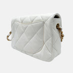 Coco Love Heart Flap Bag White Quilted Lambskin