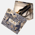 Bag Strap Navy Beige Oblique Canvas Embroidered